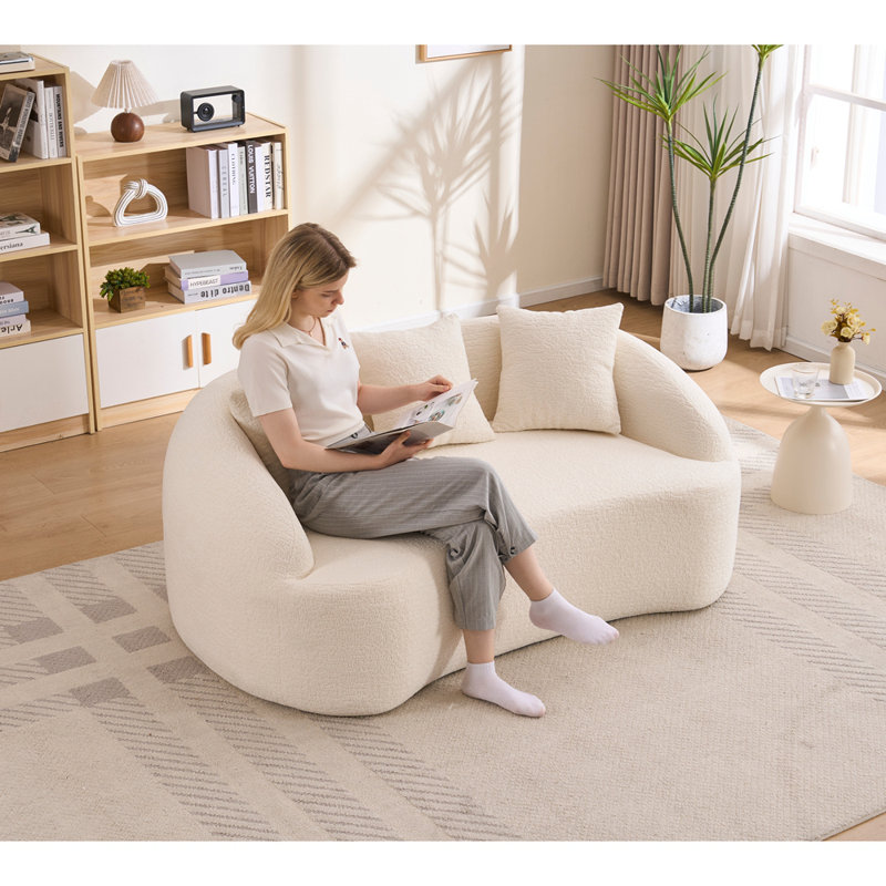Causeuse Curved, Blanc cassé