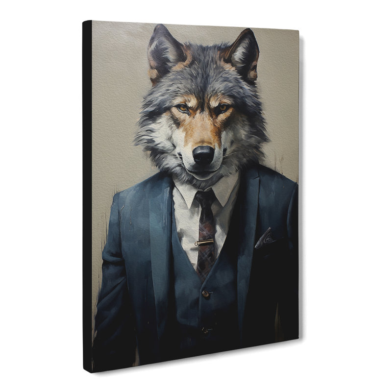 Wolf Painting - Wrapped Canvas, 50cm H x 35cm W x 3cm D