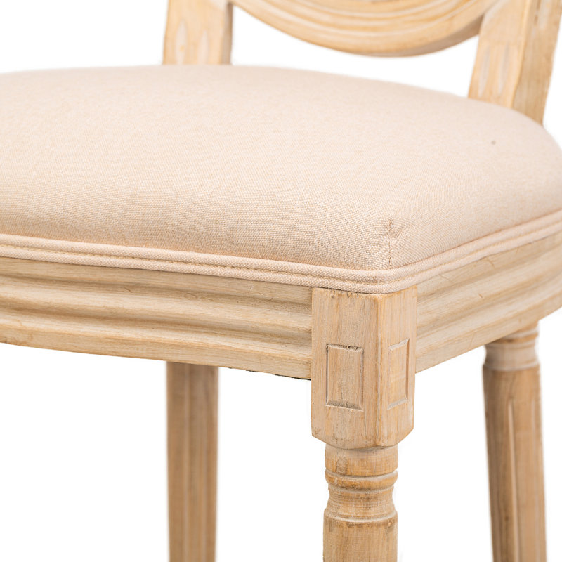 Ensemble de 2 chaises en bois avec sièges en tissu RICHELIEU, Beige