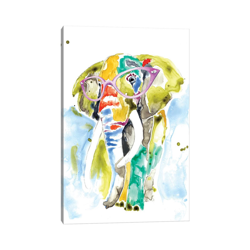Smarty-Pants Elephant 1 Piece Wrapped Canvas Painting, 101.6 cm H x 66.04 cm W x 3.175 cm D