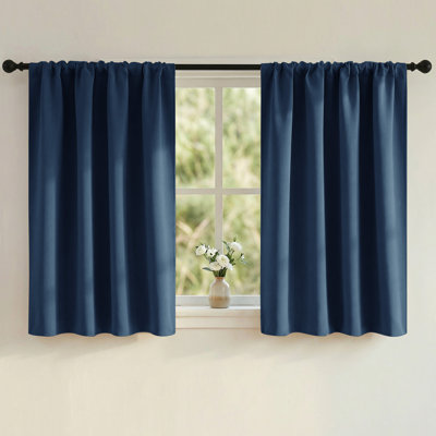 Blackout Curtains for Living Room Thermal Insulation Room Darkening Rod Pocket Drapes(Set of 2)