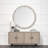 Appling 54" Brown Wood and Metal Round Framed Accent Mirror