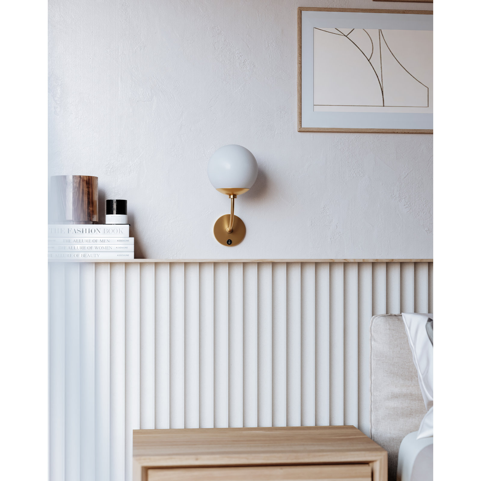Sajah Single Light Armed Sconce, Aged Brass