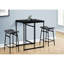 Table rectangulaire contemporaine 32 po, hauteur comptoir, stratifié noir, élément de cuisine peu commun