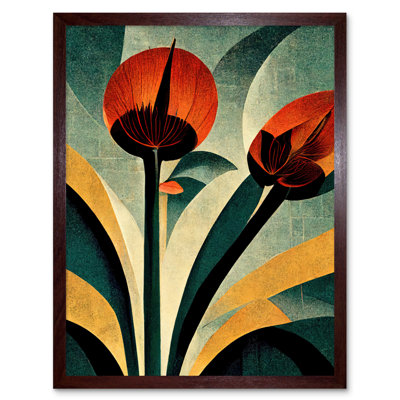 Single Art Deco Flower Artwork - Print
