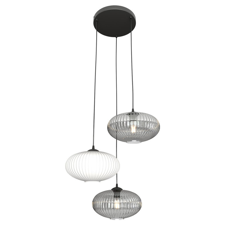 Samyiah 3 - Light Matte Black Pendant, Matte Black/Mix
