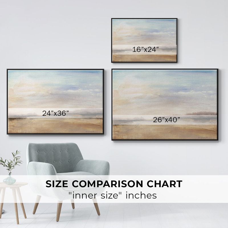 " Mirage ", 25" H x 37" W x 2" D, Black Floater Framed Canvas