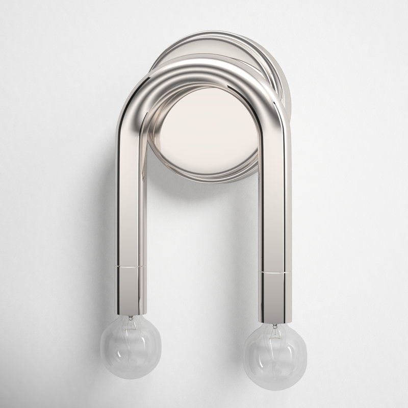 Yula 2-Light Wall Sconce in Polished Nickel, Polished Nickel