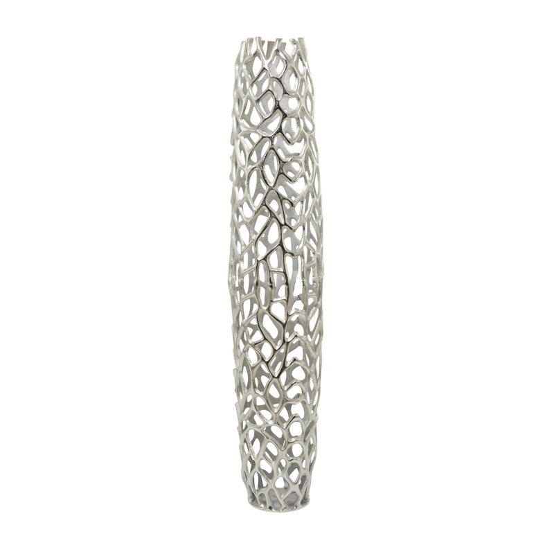 Vase Bodo, Argent, H 45 po x l 10 po x P 10 po