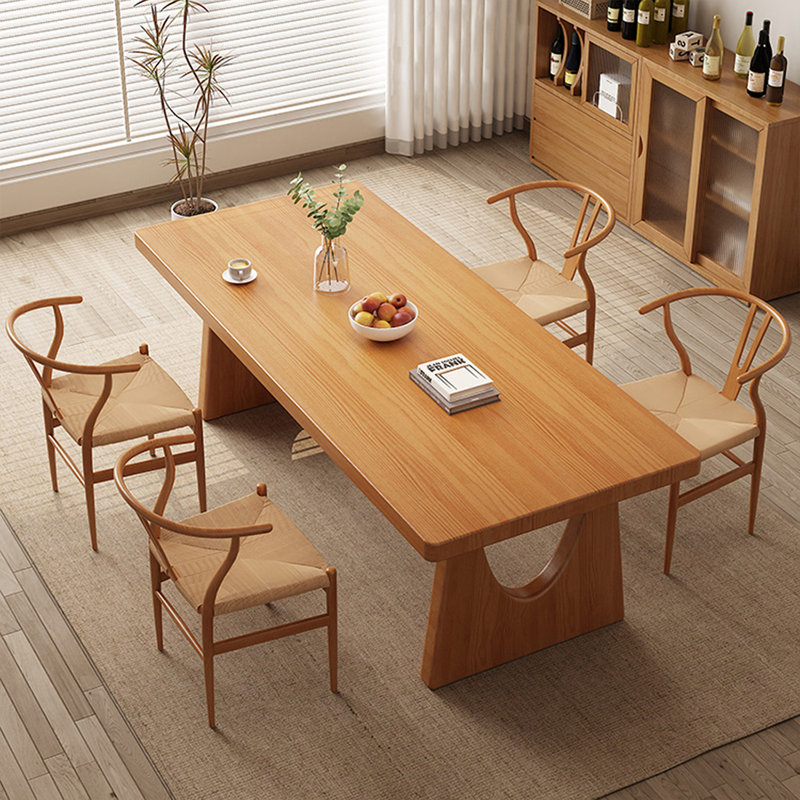 Table de salle à manger Burlywood, H 29,53 po x L 62,99 po x l 27,56 po