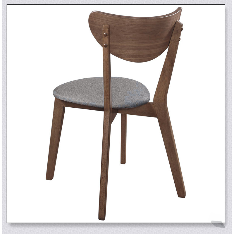 Ensemble de chaises de salle à manger rembourrées en noyer naturel et gris, conception ergonomique pour le confort et le style dans les espaces de salle à manger modernes