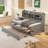 Wooden Captain Bed With Built-In Bookshelves,Three Storage Drawers And Trundle-1933227926-1933227925