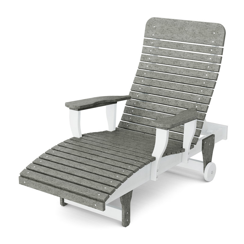Chaise longue inclinable Signature, Gris foncé / Blanc