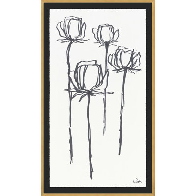 Stems 2 Framed Watercolour Painting Print