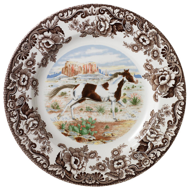 Assiette à dîner Spode Woodland Horses 10,5 po
