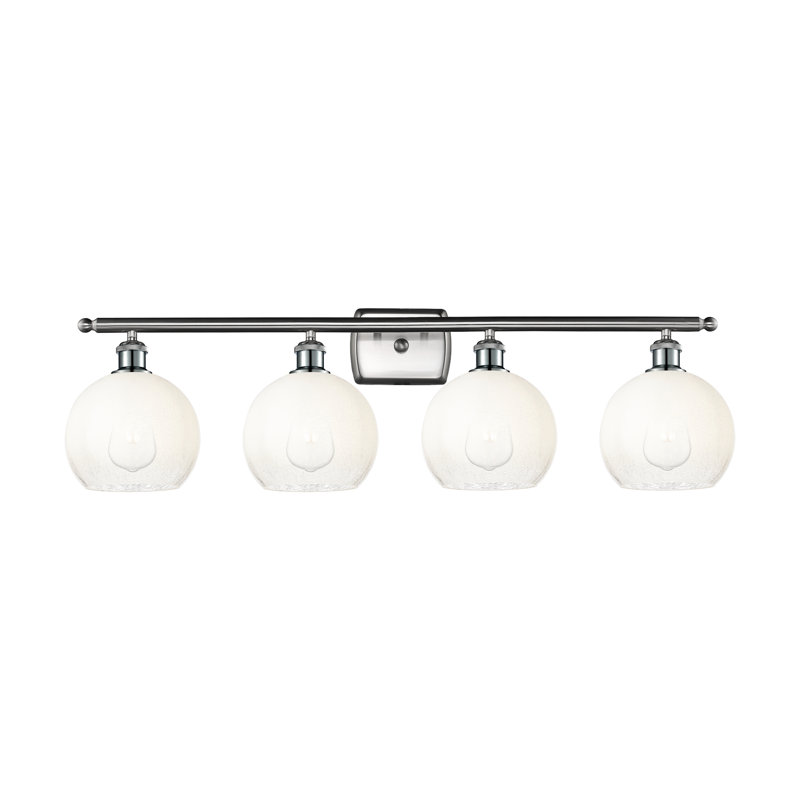 Éclairage pour meuble-lavabo 4 lumières Ballston - Brookhaven Globe, Opale, Nickel satiné brossé