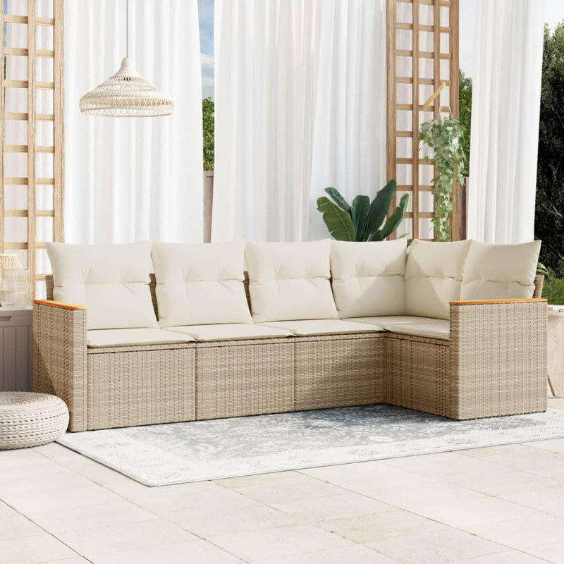 Ensemble de canapé de jardin Vidaxl beige, blanc crème