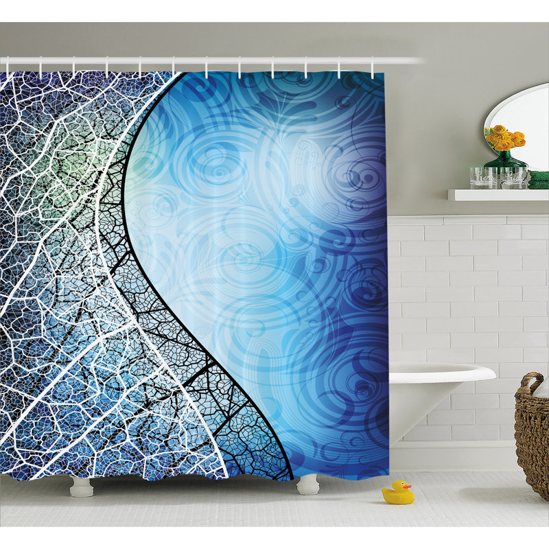 Rideau de douche et crochets de douche psychédélique branches Celestyna, l 69 po x L 75 po