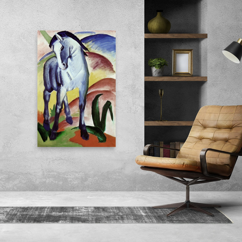 Blue Horse Classic Contemporary Horse Animal Portrait Wall Art Print 1 Piece Wrapped Canvas Wall Art, 121.92cm H x 81.28cm W