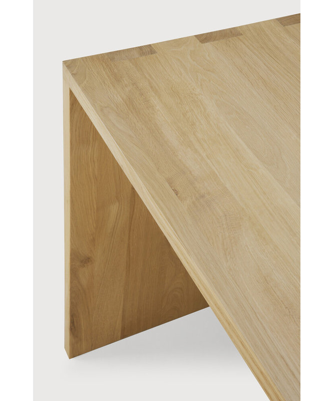 U Solid Wood Writing Desk, Oak, 30" H x 63" W x 31.5" D