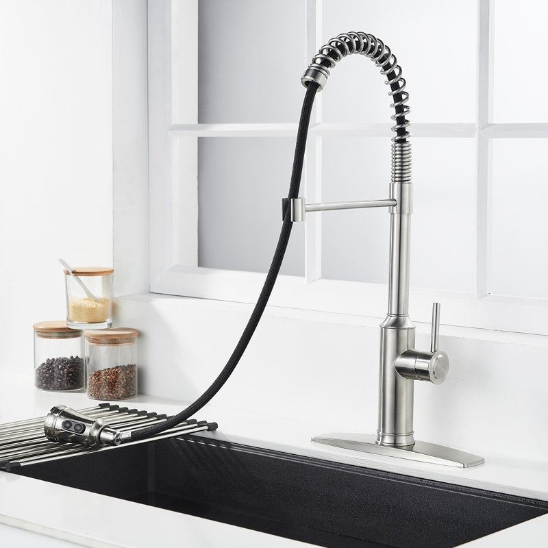 Blue Elephant Pull Down Kitchen Faucet, Brushed Nickel