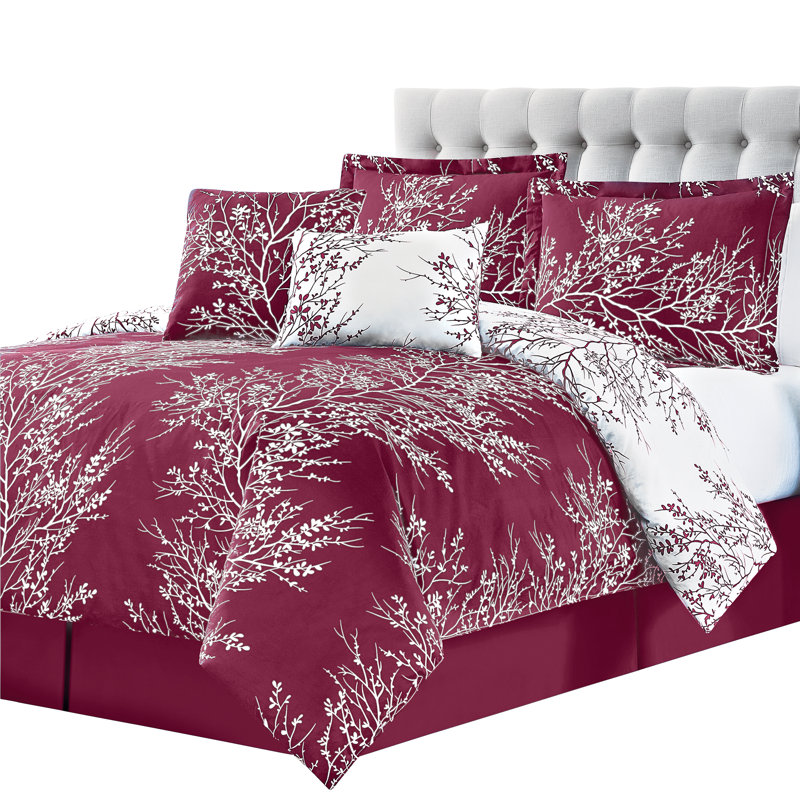 Burgundy Twin Reversible Microfiber Comforter Set