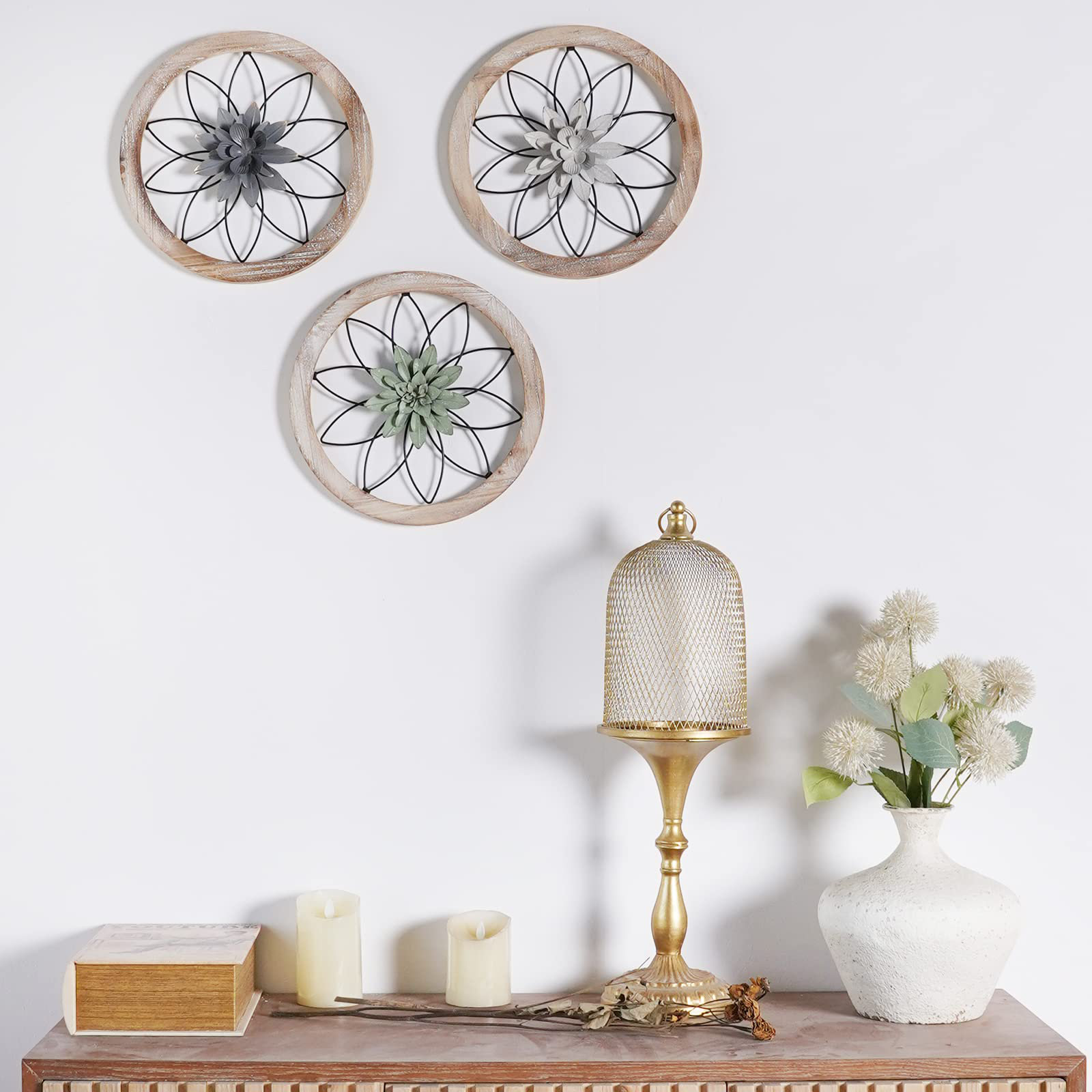 August Grove® 3 Piece Round Farmhouse Wall Decor With 6 Piece