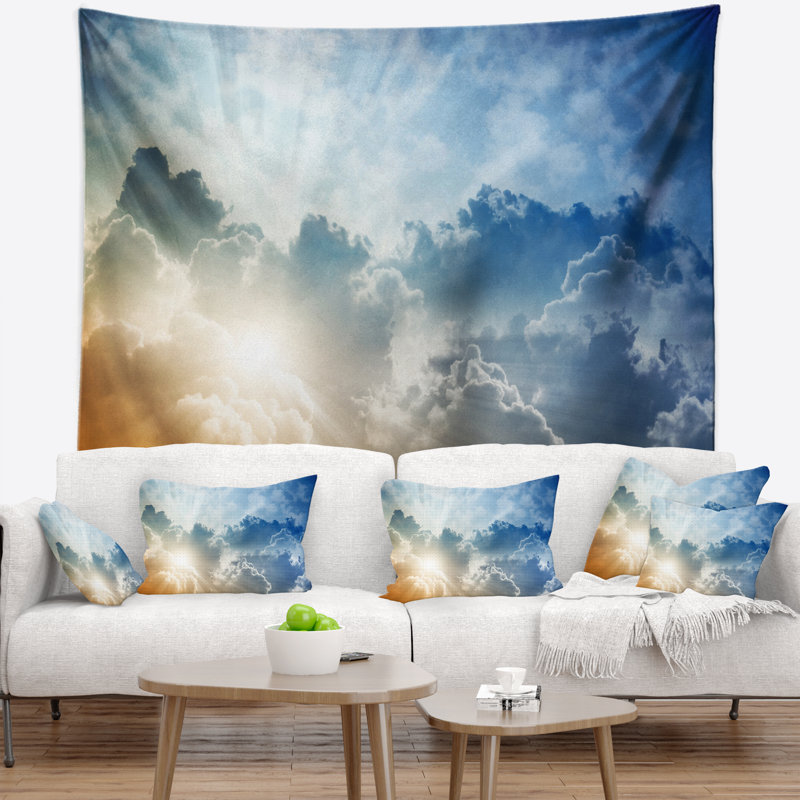 Superbe ciel bleu avec tapisserie de nuages Landscape, H 50 po x l 60 po