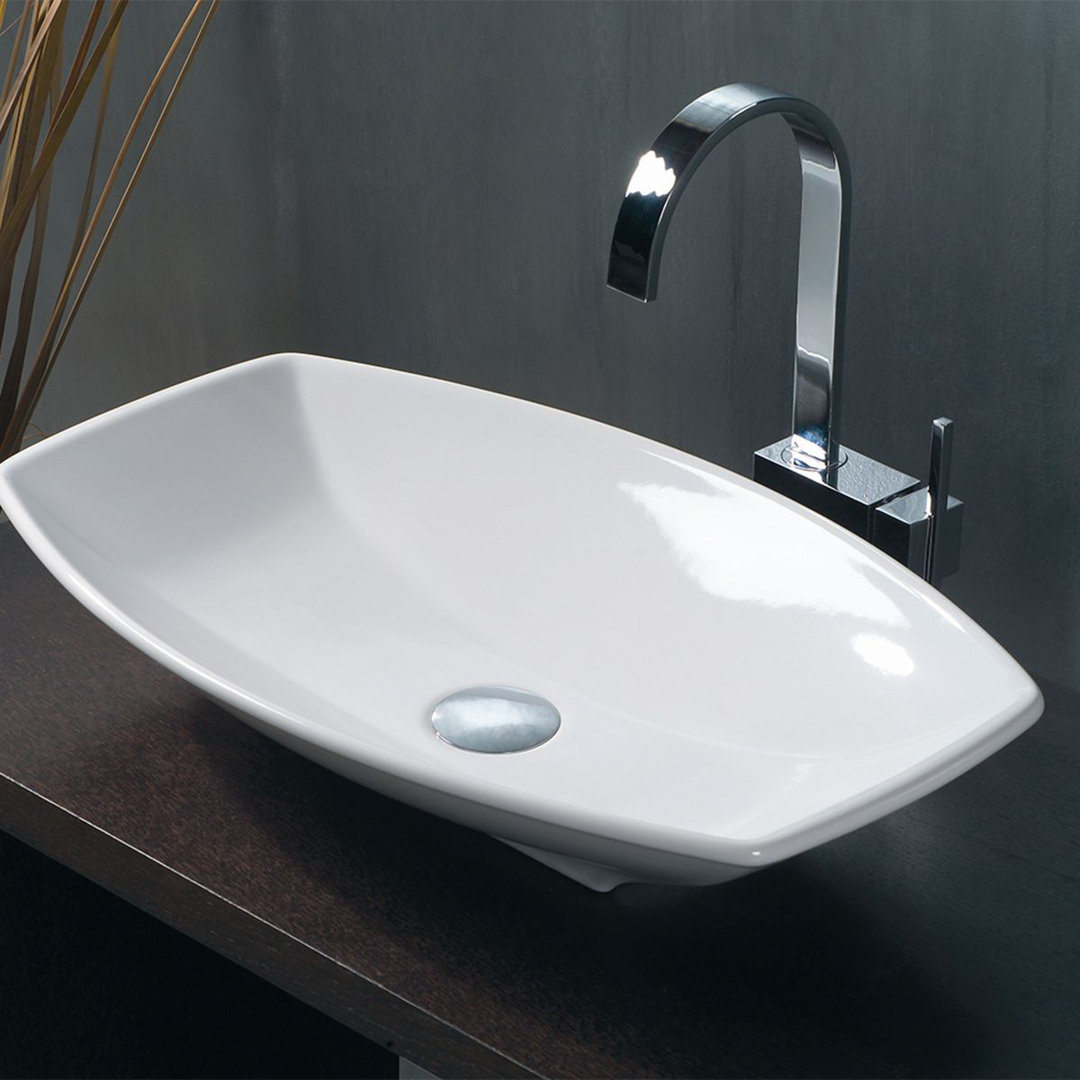 WS Bath Collections Ceramica 15'' White Ceramic Specialty Bathroom Sink WS Bath Collections