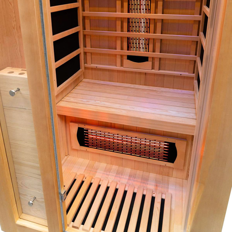 Metro Lane FAR Infrared Sauna with Remote Control in Hemlock