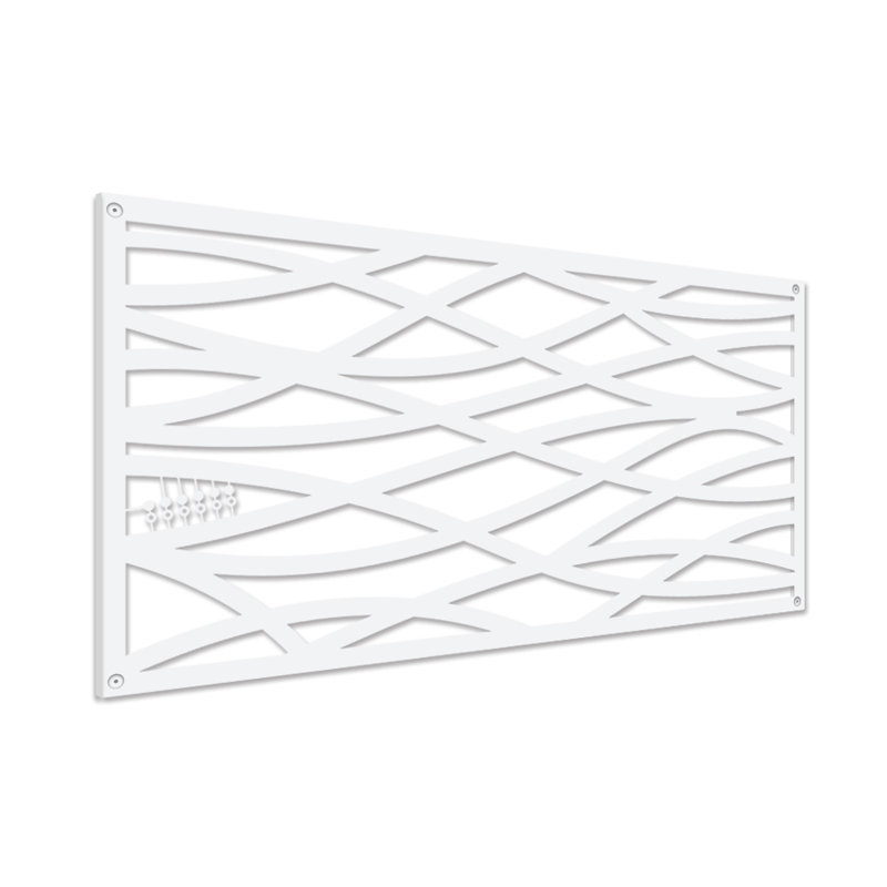 White Wave Decorative Privacy Lattice Panel 2ft x 4ft