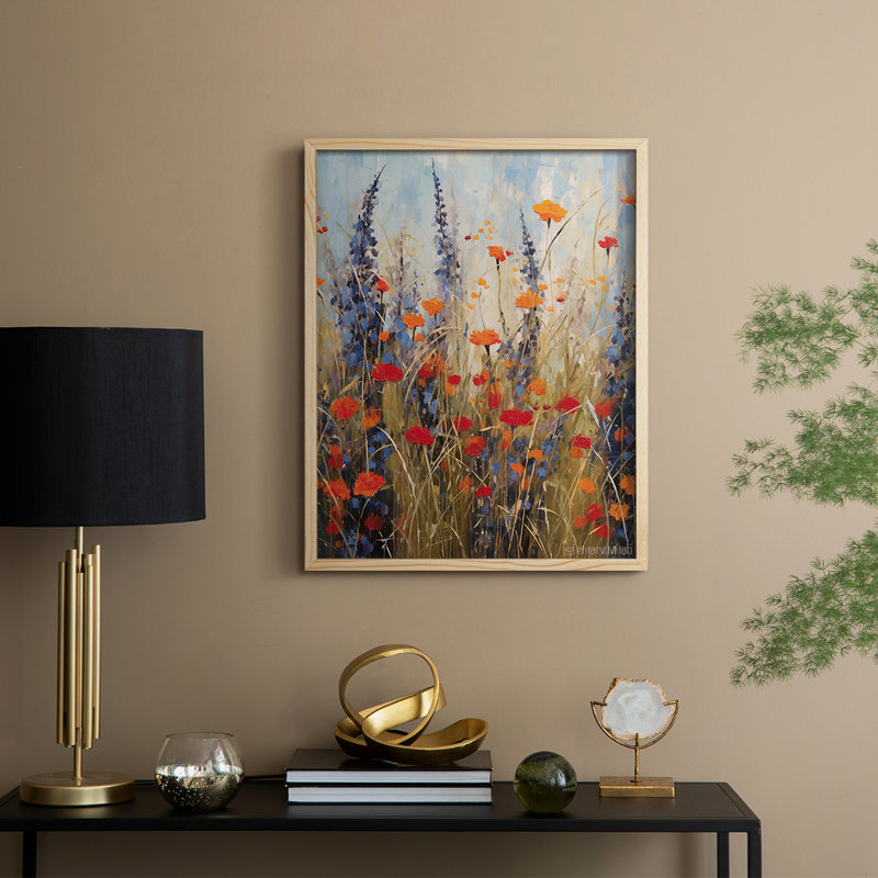 Série FLORAL DCCDXVII - reproduction encadrée de qualité supérieure - prête à être accrochée - aucun clou requis, Naturel