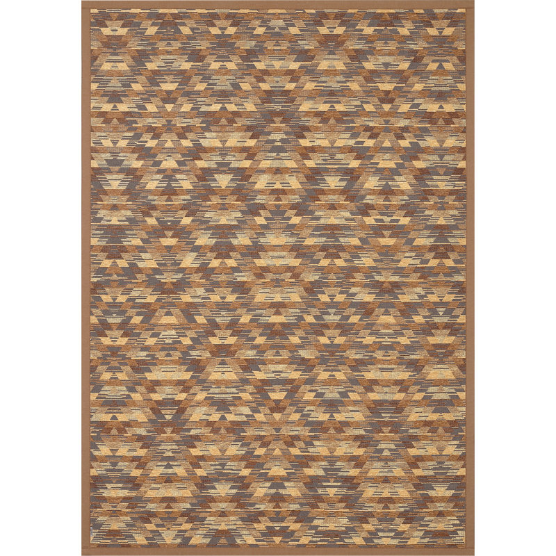 Vergi Machine Woven Brown/Beige Indoor Rug, Rectangle 140 x 200cm