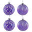 Ornements de Noël en forme de boule de verre scintillante et brillante - 3 po (80 mm) - mauve - 4 carats