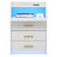3 Drawers Bedside Table with Charging Station and Led Lights-511473958