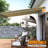 13x10FT Manual Retractable Awning, Full Opening Hand Crank Patio Canopy, Beige-125374559