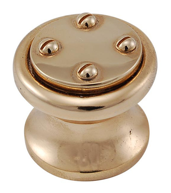 Archimedes Mushroom Knob, 1" H x 1" W x 0.875" D, Antique Brass