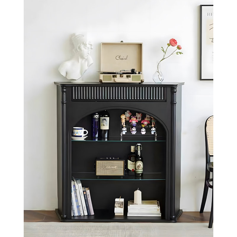 American retro solid wood decorative and storage fireplace cabinet, null