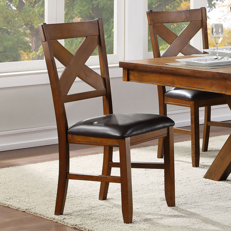Chaise d'appoint avec dossier en forme de X (ensemble de 2)