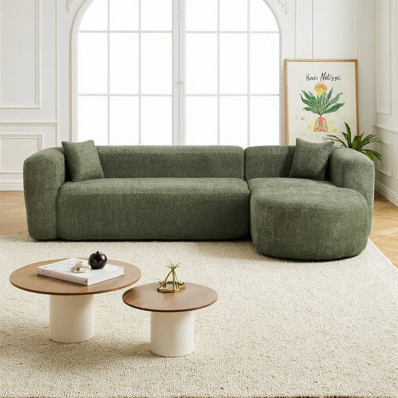 Canapé modulaire luxueux de luxe: canapé modulaire à dossier incurvé pour une élégance et un confort sans effort, Vert