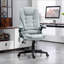 Fauteuil de bureau à 6 points de massage vibrant avec chaleur, fauteuil de bureau à dossier haut en lin avec dossier inclinable, accoudoirs rembourrés et télécommande-1240775902