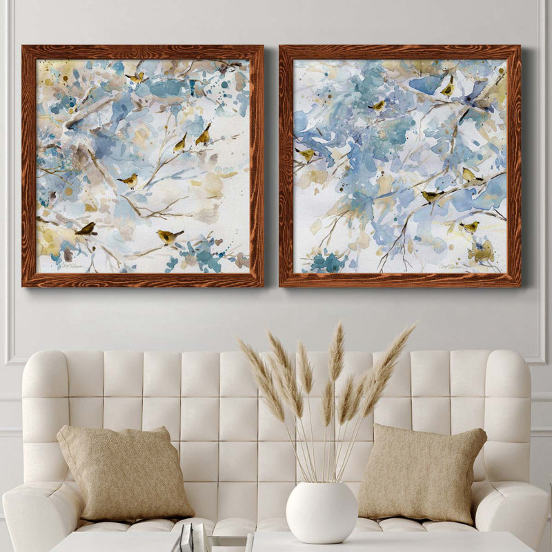 «Topaz Spring I», ensemble de 2 peintures sur toiles, H 71 po x l 35,5 po x P 1,5 po, Toile encadrée érable