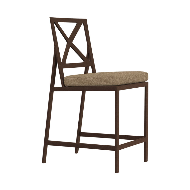 Marin Outdoor Bar Stool, Flagship Stone Sunbrella®, Copper Creek, 28"