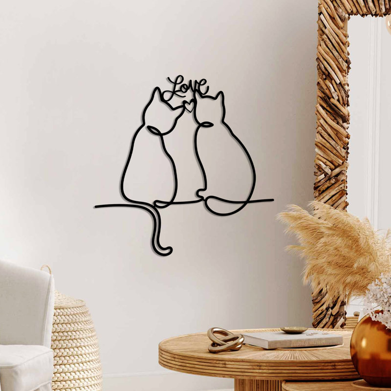 Decorative Metal Wall Accessory, Black, 21.7 x 21.7 inches | 100% Metal, Thickness: 0.06 inches | Stylish & Durable Design, Perfect for Home Decor & Office Walls, Unique Modern Artwork for Any Space