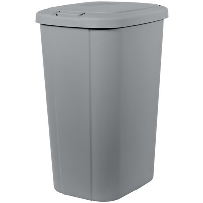 Hefty Kitchen Trash Can - Grey Plastic Touch Top 13.3 Gal - 4 Pack