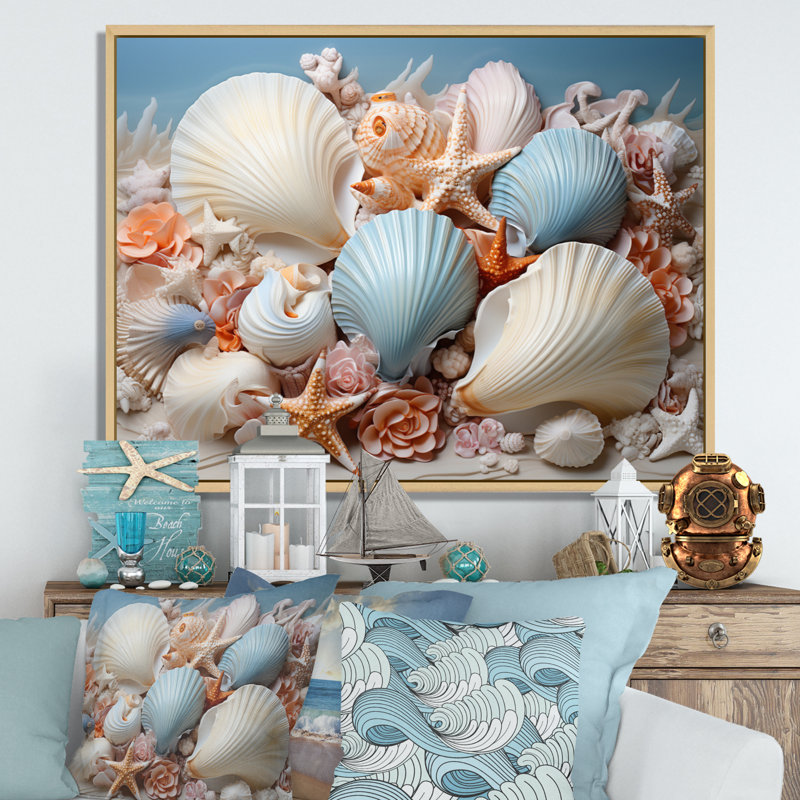 «Beach Photo Seashell Beauty IV», reproduction d'art sur toile, Brun, H 16 po x l 32 po x P 1 po