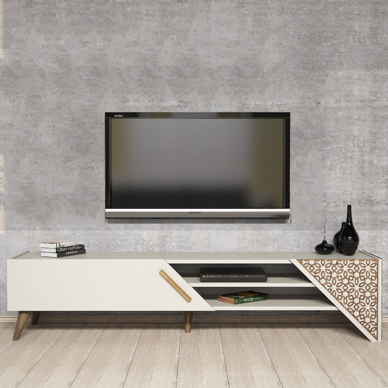 Keikei Unfinished TV Stand, Cream