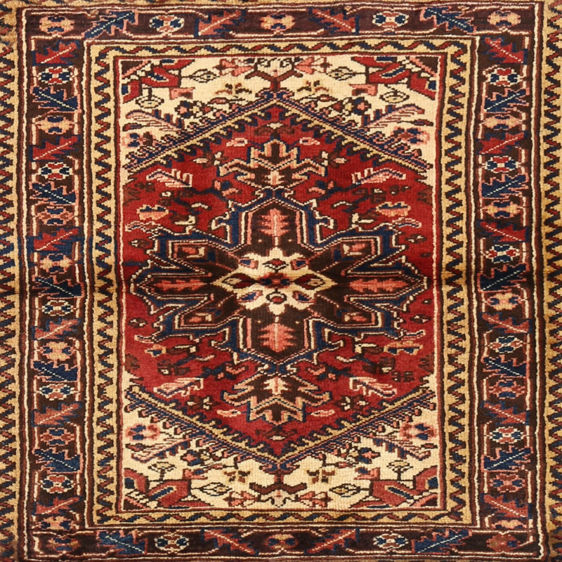 Tapis brun à motif oriental, Rond 3 pi