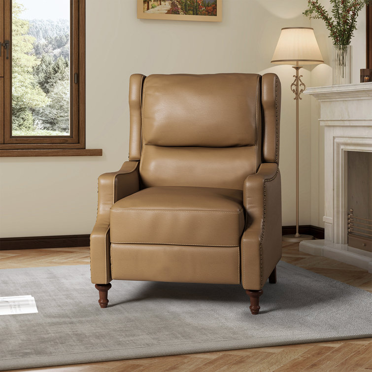 14 Karat Home Camel Leather Upholstered Recliner in the Recliners  department at