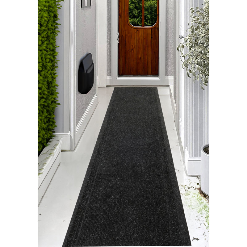Tapis de couloir léger anthracite intérieur / extérieur antidérapant, Tapis de couloir 3 pi x 18 pi